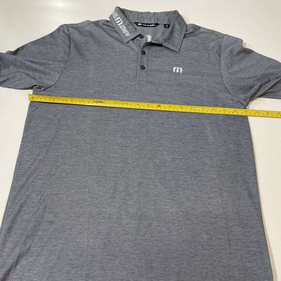 Travis Mathew Men’s Polo Shirt Blue Gray Golf Tour Embroidered Med - Picture 5 of 6